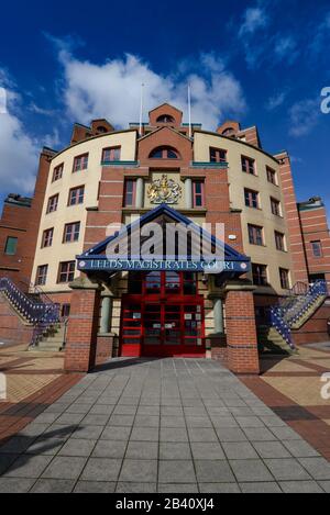 The front entrance to Leeds Magistrates Court on Westgate Stock Photo