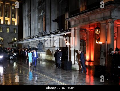 London, UK. 05th Mar, 2020. Prince Harry, Duke of Sussex, and Meghan Markle, Duchess of Sussex, attend the annual Endeavour Fund Awards. The awards celebrate achievements of wounded, injured and sick servicemen and women who have taken part in remarkable sporting and adventure challenges over the last year. Prince Harry, Duke of Sussex, and Meghan Markle, Duchess of Sussex, attend Endeavour Fund Awards, Mansion House, London, UK, on March 5, 2020. Credit: Paul Marriott/Alamy Live News Stock Photo