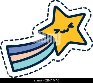 rainbow cartoon line fill style icon design, Kawaii expression cute ...