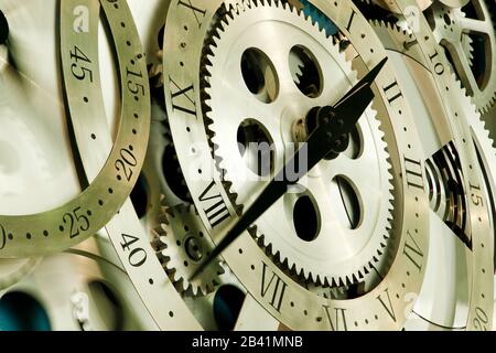 Rotating clock, close-up Stock Photo