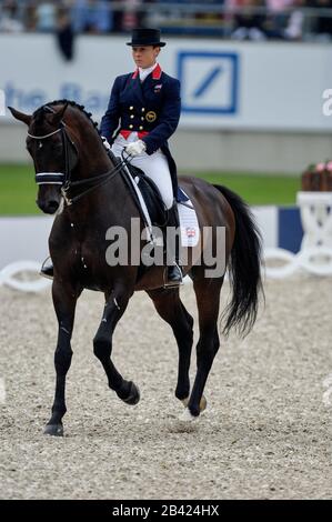 Emma Hindle (GBR) riding Lancet - World Equestrian Games, Aachen, - August 25, 2006, Grand Prix Special Stock Photo