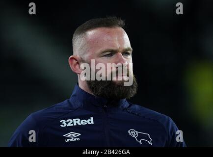 Derby, UK. 05th Mar, 2020. Wayne Rooney of Derby County pre match during the FA Cup 5th round match between Derby County and Manchester United at the Ipro Stadium, Derby, England on 5 March 2020. Photo by Andy Rowland. Credit: PRiME Media Images/Alamy Live News