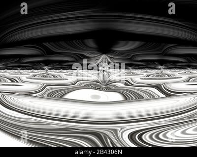 Black and White Fractal Background Pattern Stock Photo