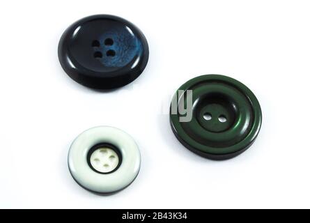 Multicolored buttons isolated on white Stock Photo