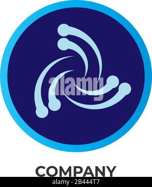 Abstract vortex illustration with navy ellipse shape. Hurricane icon. Logo design template. Tornado logo concept isolated on white background Stock Vector