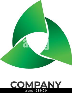 Abstract green vortex illustration. Wave Logo design template. Recyccle logo concept isolated on white background. Save the earth, save our planet Stock Vector