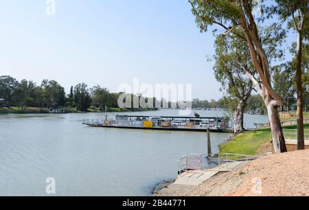 Ferry operating on the Murray River in Morgan, South Australia, SA, Australia Stock Photo