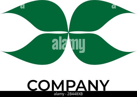 Letter x illustrated with green leaf shape. Nature logo concept isolated on white background. Save the earth, save our planet. Logo Design template. Stock Vector