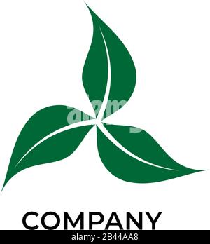 Abstract leaf vortex illustration. Nature logo concept isolated on white background, Save the earth. Save our planet. Recycle logo design template. Stock Vector