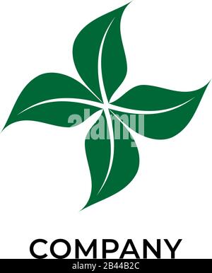 Abstract leaf vortex illustration. Nature logo concept isolated on white background. Recycle logo design template. Save the earth. Save our planet Stock Vector
