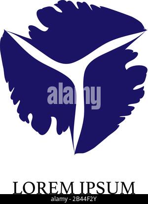 Abstract blue vortex illustration like a shiled sign. Storm Guard Logo Design Template. Hurricane, tornado Logo Concept isolated on white background Stock Vector
