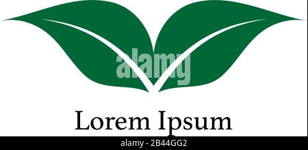 Save our planet logo concept isolated on white background. Nature logo design template. Twin green leaf illustration. Save the earth. Save our planet. Stock Vector