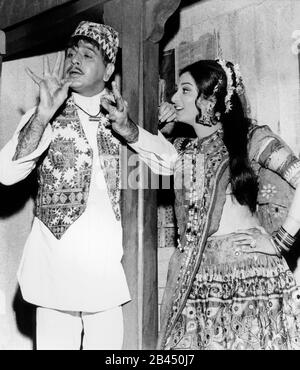 Dilip Kumar, Indian bollywood film actor and actress Saira Banu, India, Asia, old vintage 1900s picture Stock Photo