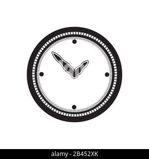 the clock icon is black on a white isolated background. Vector image Stock Vector