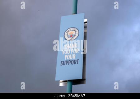 Billboard Manchester City Football Club Thank You For Your Support At Manchester England 2019 Stock Photo