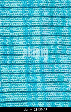 Blue knitted textured background Stock Photo