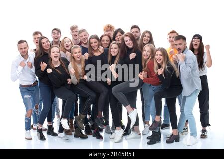 close up. happy group of young people. Stock Photo