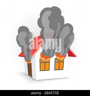 house in fire vector illustration Stock Vector