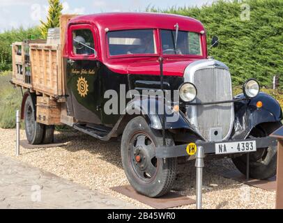 Morales de Toro / Zamora, Spain - 28 Sep. 2014: Old Truck, Wine production in the old days, machines from old fashioned wine production in Spain, Mach Stock Photo