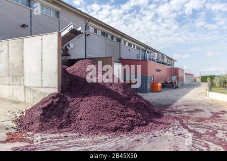 Morales de Toro / Zamora, Spain - 28 Sep. 2014: Wine production in the old days, machines from old fashioned wine production in Spain, Machines on ins Stock Photo