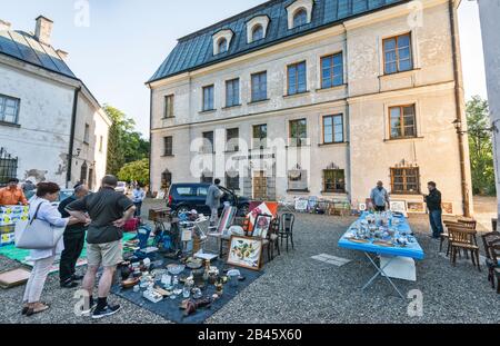 Flea market at Dukla Palace, now History Museum, in Dukla, Malopolska, Poland Stock Photo