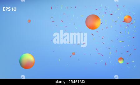 Background texture, bright. New space fantasy. Elementary colorific illustration theme. Cyan colored. A space themed background illustration. Colorful Stock Vector