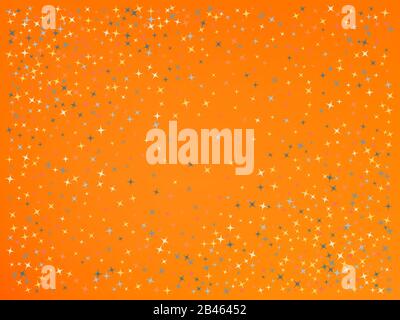 Orange red color background. Stars confetti. Elementary colorific mesh. Scattered stars. Backround with random colored stars. Stock Vector