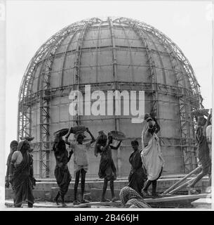 BARC Atomic Reactor, Trombay, under construction, Bombay, Mumbai, Maharashtra, India, Asia, 1957, 1961, old vintage 1900s picture Stock Photo