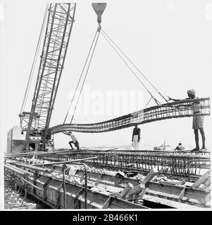 BARC Atomic Reactor under construction, Bombay, Mumbai, Maharashtra, India, Asia, 1959, old vintage 1900s picture Stock Photo