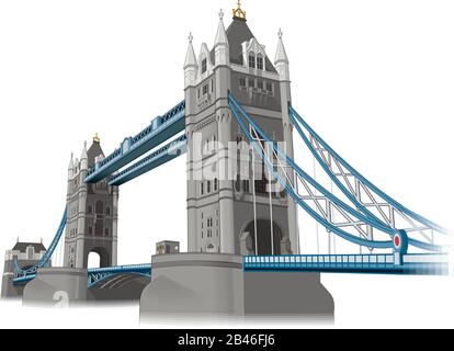 Tower of London Bridge Vector Illustration Stock Vector