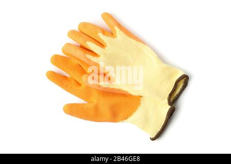 Gardening works gloves isolated on white background Stock Photo