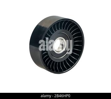 Plastic car drive belt tensioner isolated on white background Stock Photo