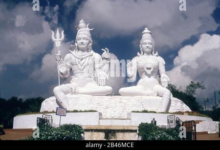 Lord Shiva and Parvathi statue, hilltop park, Kailasagiri, Vishakhapatnam, Andhra Pradesh, India, Asia Stock Photo