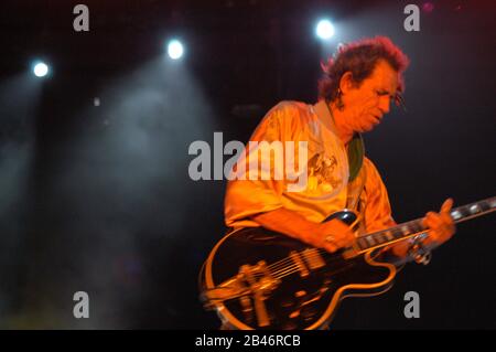 Keith Richards, English musician, singer, songwriter, known as co-founder, guitarist, secondary vocalist, and co-principal songwriter of the Rolling Stones. Stock Photo