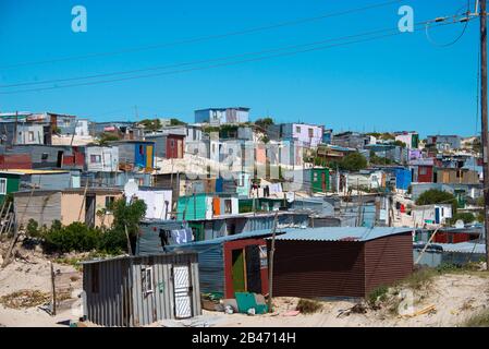 shacks in informal settlement in khayelitsha township, cape town, south ...