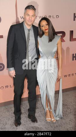 March 5, 2020, Los Angeles, California, United States: March 5th  2020 - Los Angeles, California  USA -  Actress THANDIE NEWTON, OL PARKER    at the HBO ''Westworld Season 3 '' Premiere  held at the TCL Chinese Theater Los Angeles  CA (Credit Image: © Paul Fenton/ZUMA Wire) Stock Photo