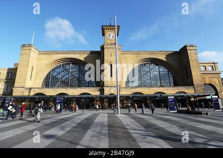 The Euston Road entrance to King's Cross railway station in London. PA Photo. Picture date: Friday March 6, 2020. Photo credit should read: Jonathan Brady/PA Wire Stock Photo