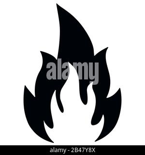 Fire flame icon isolated on a white background. Stock Vector