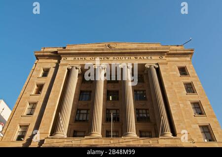 Brisbane, Queensland, Australia - 21st January 2020 : Front view of the beautiful Bank of New South Wales building in Brisbane Stock Photo