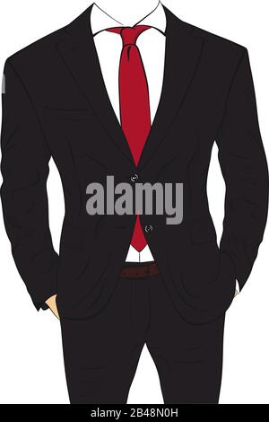 Business suit without head vector illustration. Stock Vector