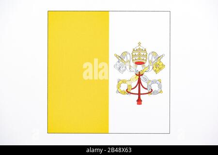 National flag of Vatican City. Stock Photo