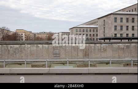 Berlin, Germany - december 30: Ruined building of SS headquarters in museum Topography of Terror on december 30, 2019, Berlin Stock Photo