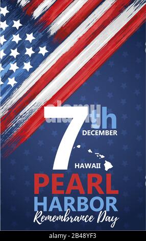 Pearl Harbor, Hawaii remembrance day Stock Vector