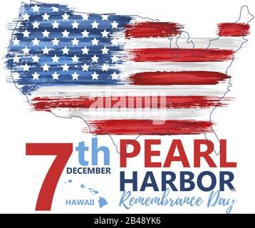 Pearl Harbor, Hawaii remembrance day Stock Vector