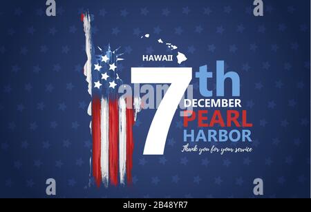 Pearl Harbor, Hawaii remembrance day Stock Vector