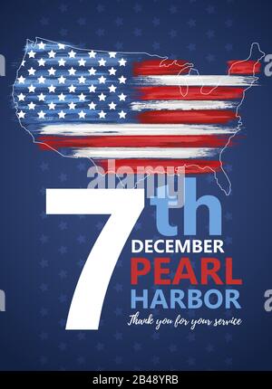 Pearl Harbor, Hawaii remembrance day Stock Vector
