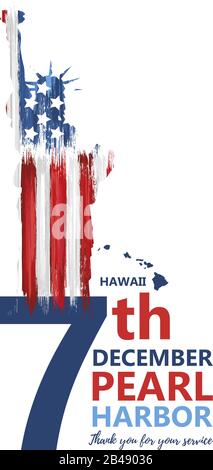 Pearl Harbor, Hawaii remembrance day Stock Vector