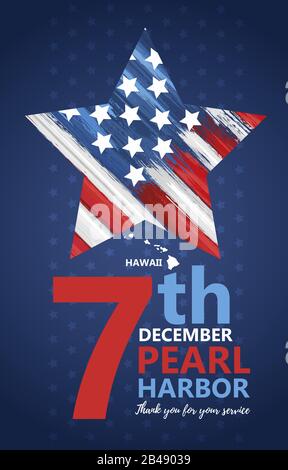 Pearl Harbor, Hawaii remembrance day Stock Vector