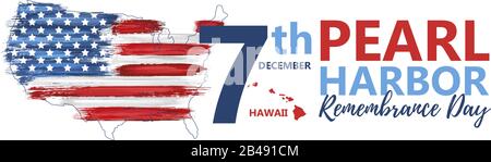 Pearl Harbor, Hawaii remembrance day Stock Vector