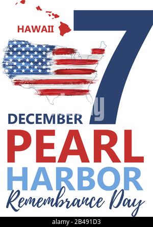 Pearl Harbor, Hawaii remembrance day Stock Vector